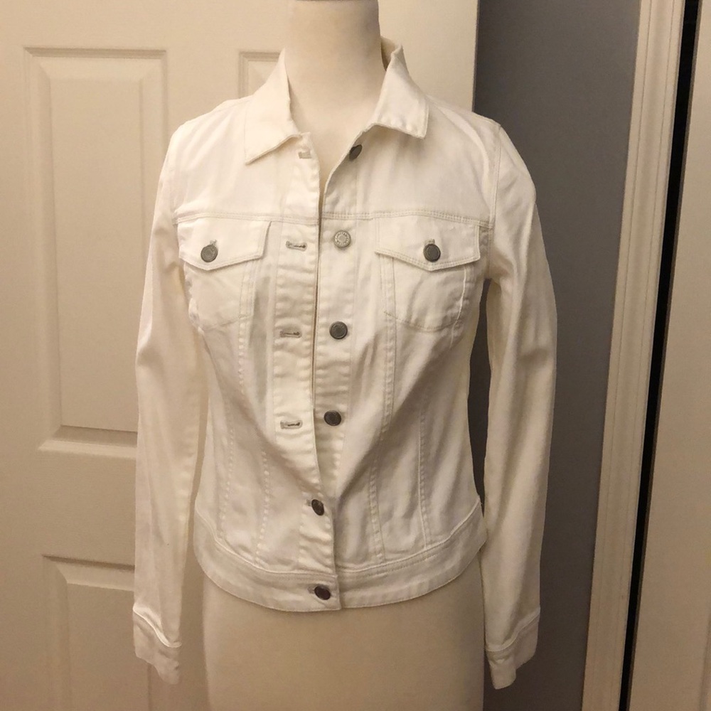The Limited white denim jacket